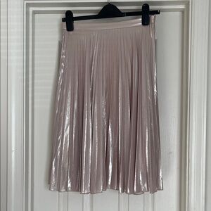 Topshop Shiny Light Pink A-Line Skirt US6 midi/knee length
